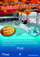 Hradecké aquacentrum o podzimních prázdninách s bonusem